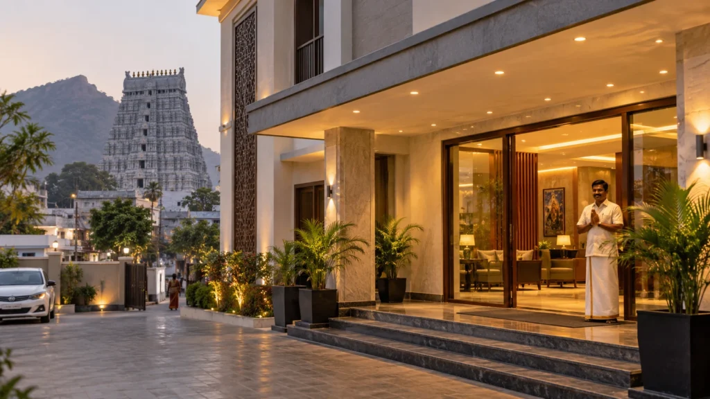 SK Residency in Tiruvannamalai near Arunachaleswarar Temple and Raja Gopuram